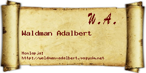Waldman Adalbert névjegykártya